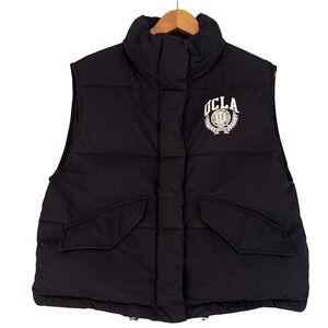 HM UCLA Puffer Vest Navy Blue Women XS Collegiate Streetwear 1011091 4